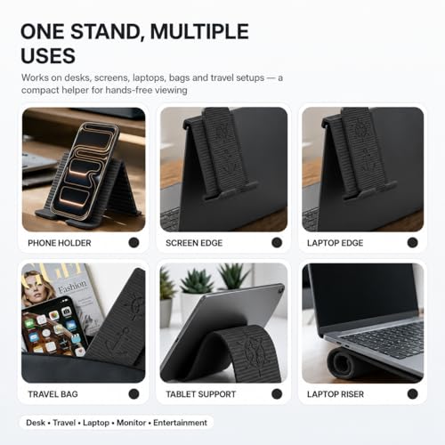 Silicone Phone Stand, Foldable Holder with Cable Cutout, Aluminum Core - image 6