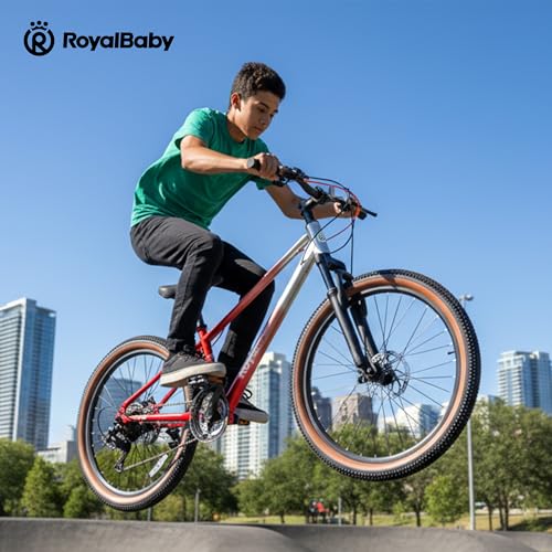 Image of RoyalBaby Kids Mountain Bike for Boys and Girls, Ultra-Light Aluminum 20-26 Inch Wheel Bicycle for 6-14 Years Old Children, 7 /21-Speeds Drivetrain