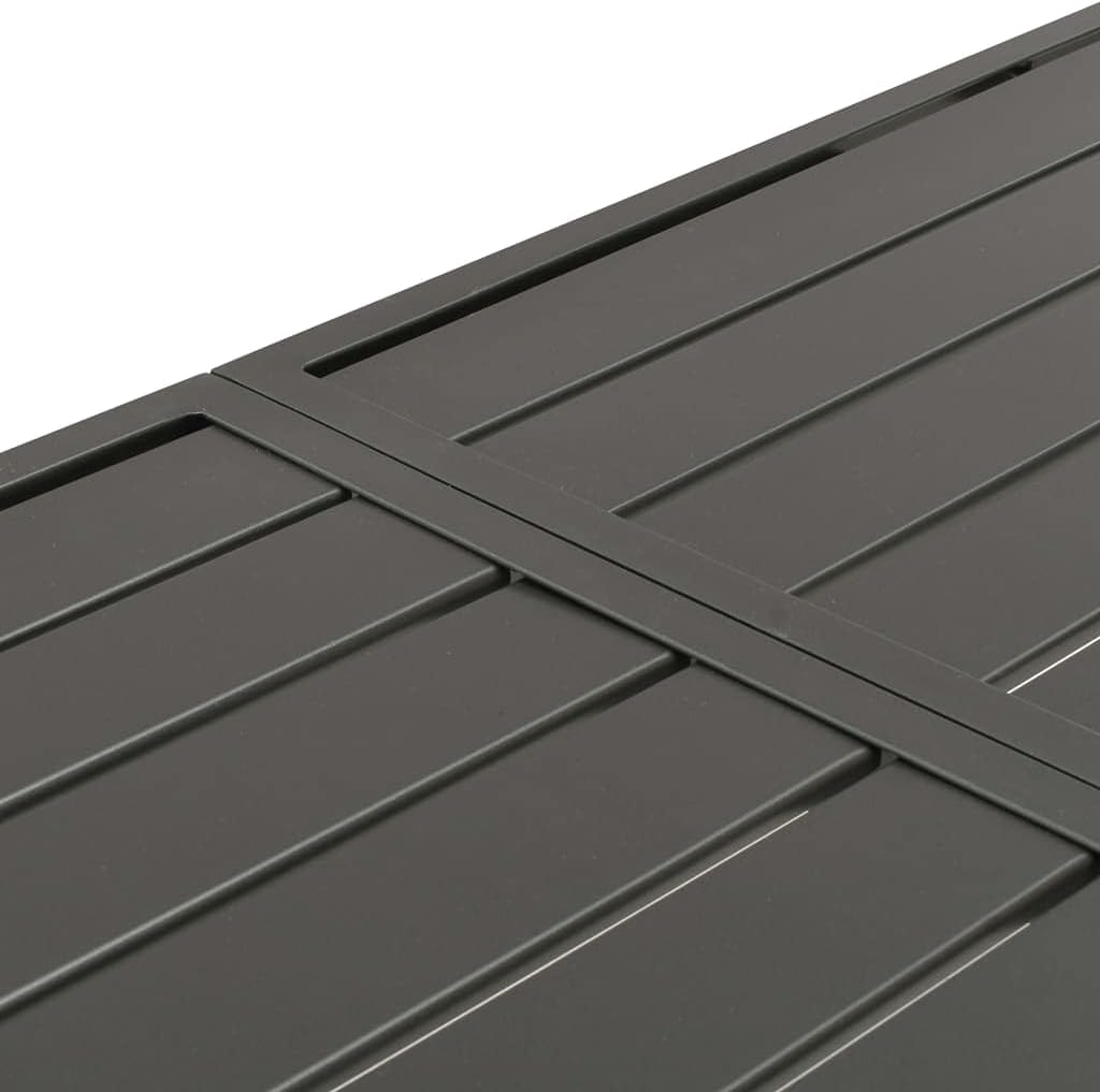 Patio Table,Outdoor Dining Table,Outdoor Patio Furniture,Outdoor Coffee Table,Garden Table,Balcony Table,Slatted Design,Weather Resistant,for Lawn,Patio,Balcony,Garden,Dark Gray70.9"x32.7"x28.3" Steel