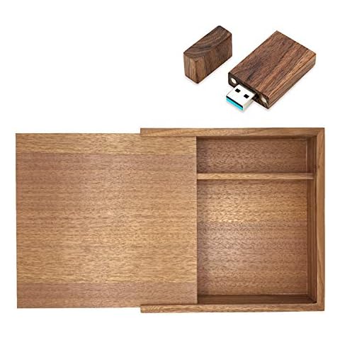 32GB USB3.0 Wood Flash Drive with Wood Gift Box, FEWINA Wooden USB Drive 32G USB 3.0 Super-Speed Thumb Drive Jump Drive Wooden Box Ideal Gift for Birthday/Anniversary/Wedding (6.73x6.73x1.38inch) Cover