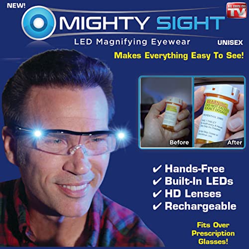 Ontel Mighty Sight LED Magnifying Eyewear, Black - Thumbnail 5
