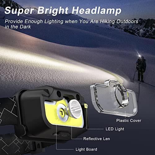 Alpswolf Headlamp Rechargeable, 2 Pack Adjustable Head Lamp, 7 Lighting Modes Headlight For Adults And Kids, Led Headlamp With Motion Sensor, Headlamp Flashlights For Outdoor Camping, Hiking, Cycling #TOP1