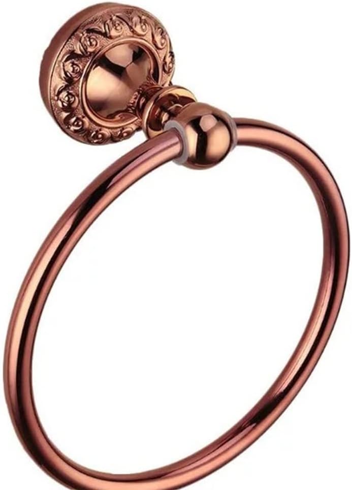 LSLYTQ Stainless Steel Towel Ring, Wall Mounted Round Gold Towel Rack, Hardware Pendant for Home Restroom Hotel Bathroom