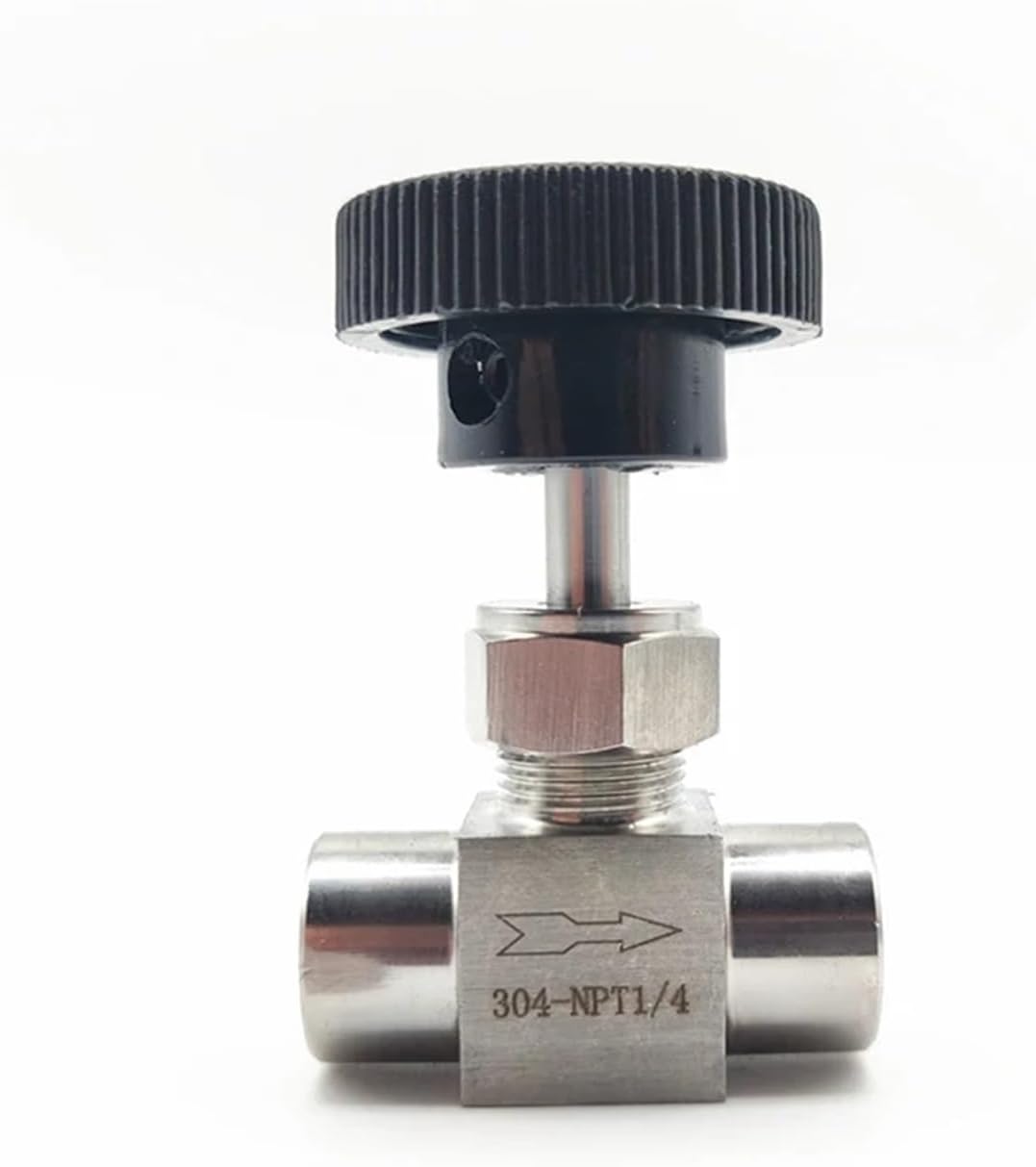 304 Stainless Steel Globe Valve NPT Female Thread Needle Valve 1/8" 1/4" 3/8" 1/2" Instrument Flow Regulating Valve(1/4")