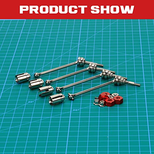 Rcawd Bigger Ball Cvd Drive Shafts For 1/10 Slash 4X4 Upgrades, Hoss 4X4 Vxl, Rustler 4X4, Stampede 4X4 Unassembled Kit & Vxl, New Rotor Driveshafts, Parts For #9051X 9052X Silver #TOP5