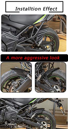 Image of Motorcycle Rear Fender Mudguard Fit for Versys 650 KLE650 2015 2016 2017 2018 2019 2020 2021 2022 2023 2024 2025 Wheel Hugger Cover Tire Splash Guard, Black