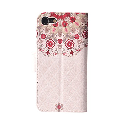 Urspeedteklive Iphone Se 2022 /Iphone Se 2020 /Iphone 7 /Iphone 8 Premium Pu Leather Funny Pattern Flip Wallet Case Cover W/Card Slots & Stand For Iphone Se 2022/2020, Iphone 7/8 4.7 Inch,Floral #TOP4