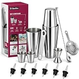 Kit bar per la casa tutto in uno: equipaggia istantaneamente il tuo bar di casa con questo kit completo da 14 pezzi. Dal dosare e versare con il misurino e i beccucci, alla miscelazione, filtrare e servire, questo set offre tutto il necessario per preparare cocktail classici e moderni come un barista professionista.