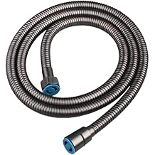 Queenbox G1/2 Universal 59in Stainless Steel Shower Hose Extension, Flexible Handheld Shower Head for Replacement, Gun Metal Hose