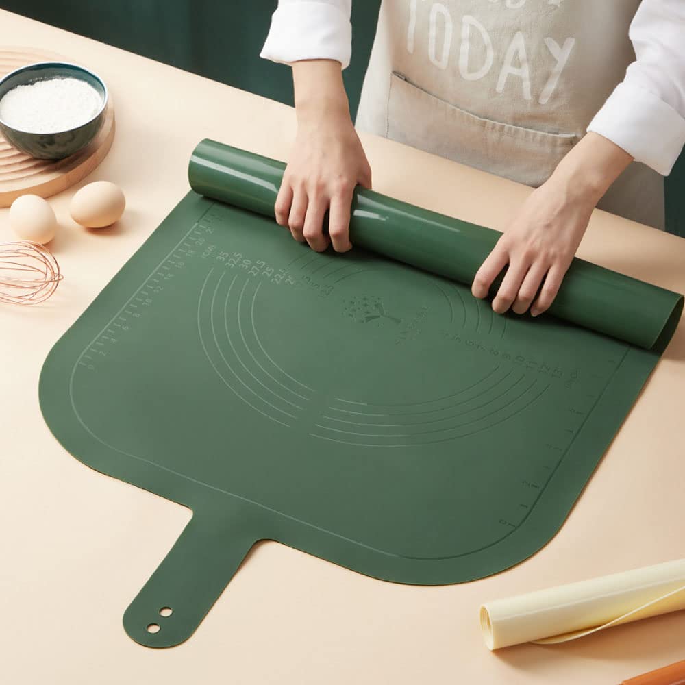 Alfombrilla De Silicona para Pastelería, Mantel De Mesa/Mostrador De 19,5'' X 29'', Alfombrilla para Amasar/Fondante/Pastelería, para La Cocina De Casa,Blanco