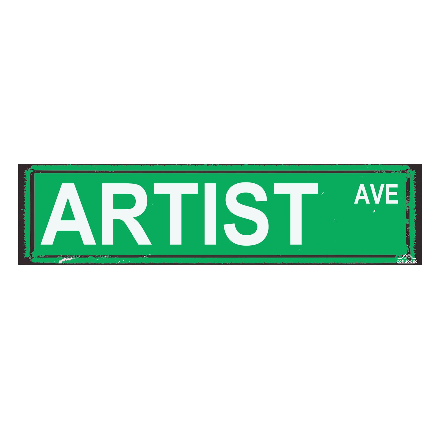 Artist Street Sign - Rustic Metal Wall Decor for Studios,4x16 Inch Vintage Art Space Decor,Painter & Creator Gift