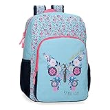 De Next Door. Roll Road Wild and Free Mochila Escolar Adaptable a Carro Azul 30x40x13 cms Poliéster 15.6L