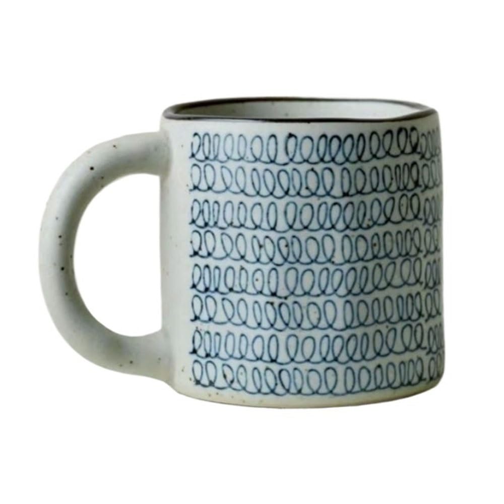 Taza de café grande de cerámica pintada a mano, taza para té, leche y bebidas frías