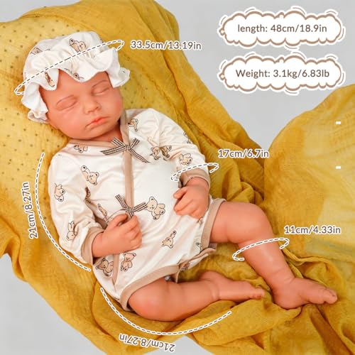 Muñeca Reborn de Silicona Realista 18.9 pulgadas miniatura 3
