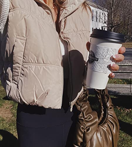 Image of SySea Women's Crop Puffer Vest Winter Zip Up Lightweight Sleeveless Warm Outerwear Padded Coat