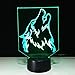 Produktbild 3D Optische Llusion Lampewolf Led NachtlichtTolle 7 Farbwechsel Acryl Berühren Tabelle Schreibtisch-Nachtlicht Mit Usb-Kabel Für Kinder Schlafzimmer Geburtstagsgeschenke