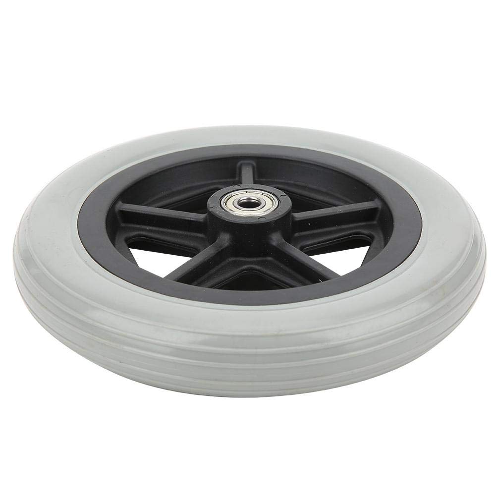 1pc 7 pulgadas Silla de ruedas Rueda delantera Rueda de goma antideslizante Silla de paseo Reemplazo Carga máxima 120 kg