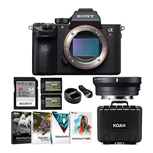 Sony Alpha a7R III A Full-Frame Mirrorless ILC (Body Only) with Sigma MC11 Adapter for Canon EF Lenses Bundle (6 Items)