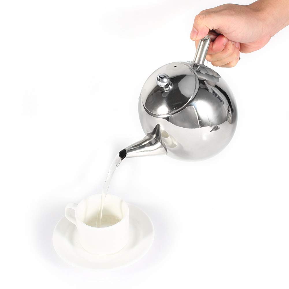 Teiera lucidata, teiera in acciaio inox, grande caffettiera con un manico, può essere utilizzata a casa, in hotel, bar, ristorante, ecc. (1,5 l/1500 ml)