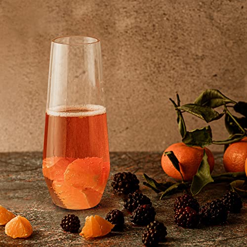 Amazing Abby - Sofia - 8-Ounce Unbreakable Tritan Champagne Flutes (Set Of 6), Plastic Stemless Wine Glasses, Reusable, Bpa-Free, Dishwasher-Safe, Perfect For Poolside, Outdoors, Camping, And More #TOP1