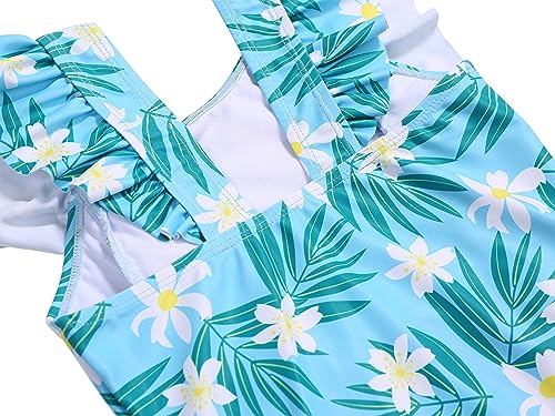 LIZENS Girls One Piece Hawaiian Ruffle Swimsuit - Beachwear Bathing Suit for Kids2