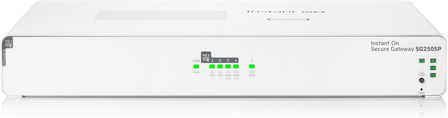 HPE 5-Port 2.5G Smart Gateway SG2505P with PoE, US Cord