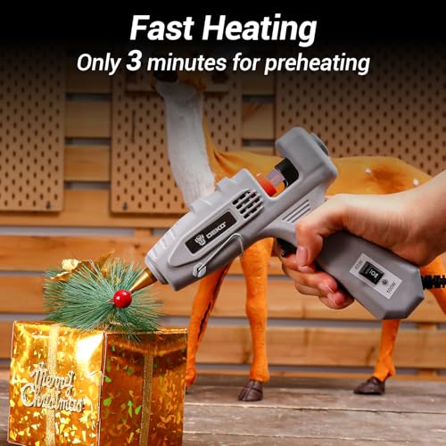Hot Glue Gun Full Size: DEKOPRO 60/100Watt Dual Temp Hot Glue Gun Kit with 25 Glue Sticks, Organize Storage Case, Heavy Duty Heat Glue Gun Tool Set for Home Repair, Art & Crafts, DIY - Image 8
