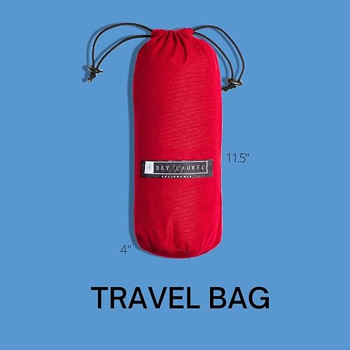 Vista 92 de BAY LAUREL - Toalla de playa turca con bolsa de viaje, grandes, de 39 x 71 pulgadas, de secado rápido, libre de arena y ligera Beige con bolsa roja