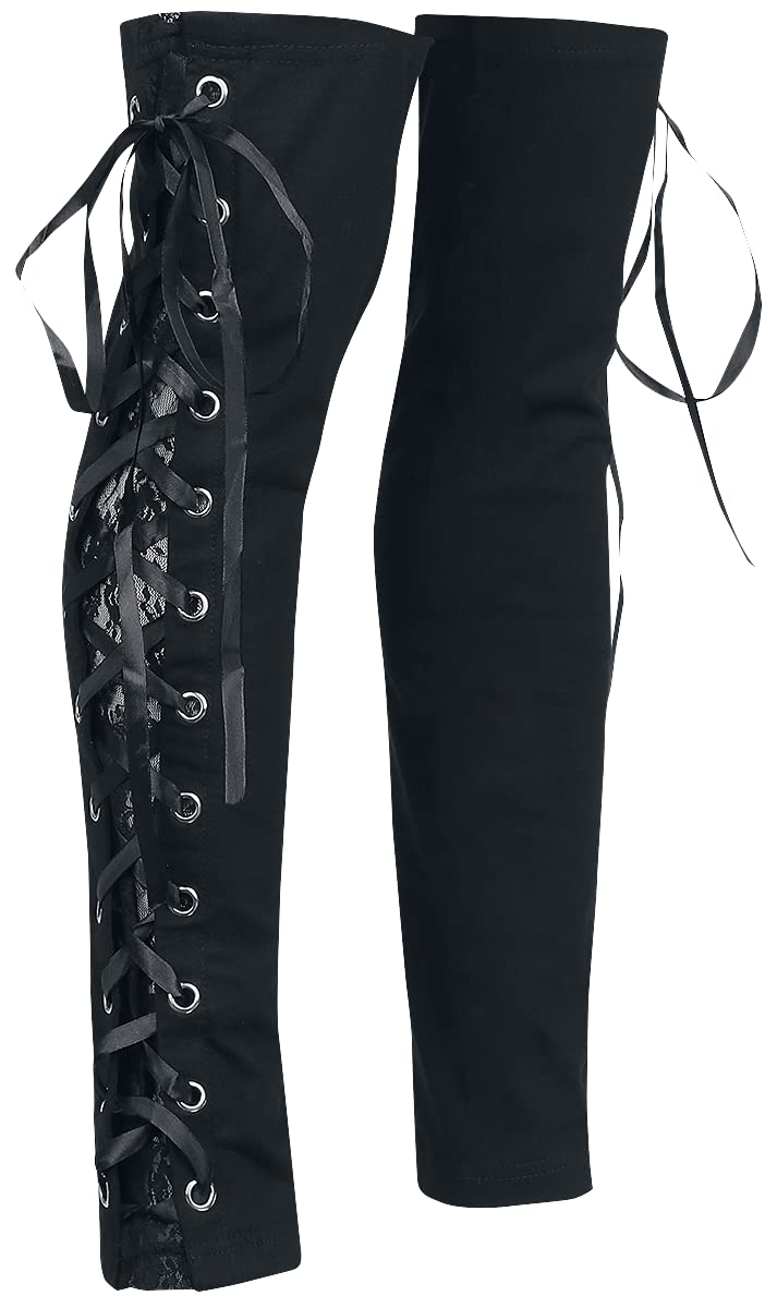 Gothicana by EMP Damen schwarze Beinstulpen mit Schnürung