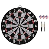 MOTUZP Flocking Dart Board Set Double Sided Flocking Dartboard 18in Dart Board Game Set with 6 Dart Target Metal Pins Accessory