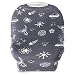Nursing Cover, Car Seat Canopy, Shopping Cart, High Chair, Stroller and Carseat Covers for Boys or Girls- Best Stretchy Infinity Scarf and Shawl- Multi Use Breastfeeding Cover- Rockets