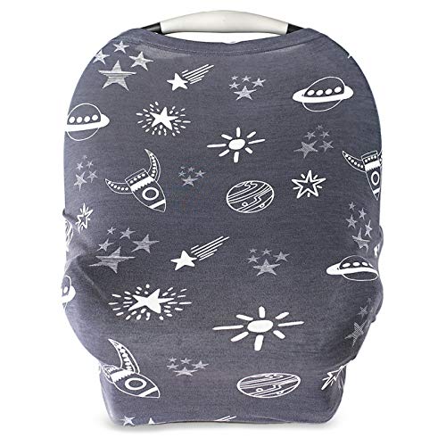 Image of Car Seat Cover for Babies, Nursing Cover, Carseat Canopy - Rockets