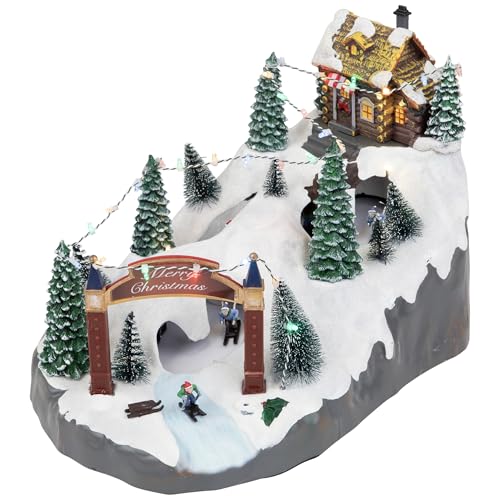Northlight LED Lighted Winter Skiing Scene Animated Christmas Village Display - 15