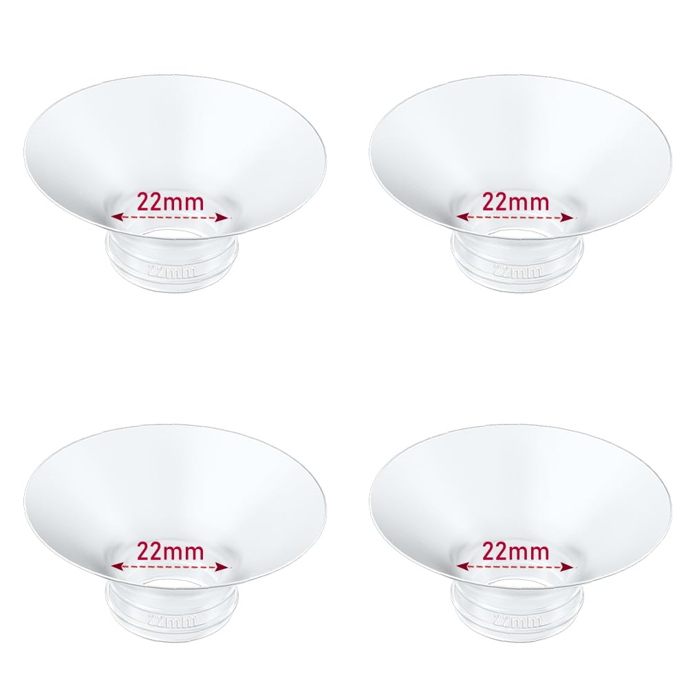 Flange Insert 4PCS 22mm Compatible with Momcozy M9/M6/M5/S12 Pro/V1 Pro/V2 pro, Spectra/Medela/Elvie/NCVI/TSRETE/eufy/Lansinoh/Paruu/MomMed Breast Pump 24mm Shields/Flanges (4pcs-22mm)
