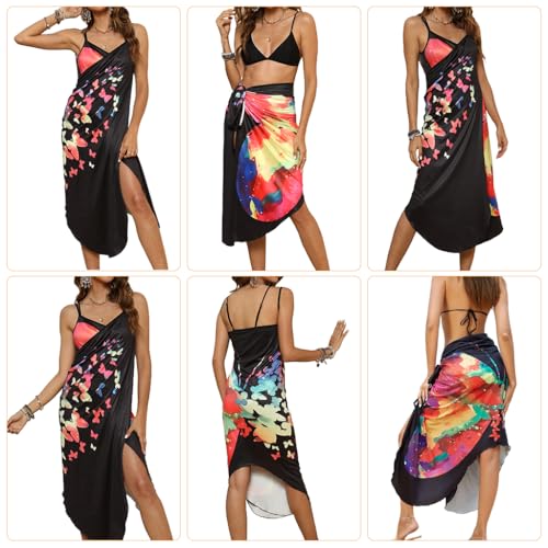 Image of PALAY Beach Wear Dress for Women Stylish Butterfly Print Beach Dress Fashion Cute Waterproof Swimming Suit Lightweight Swimsuit Cover Up Goa Vacation Outfits for Women