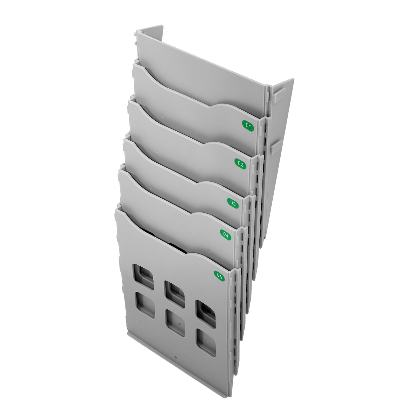 PLAFOPE Porta Documenti da Scrivania con Scomparti Organizer per Materiale di Cancelleria Supporto per Ufficio con Adesivo Senza Viti Argento per Insegnanti e Manager Design Elegante per