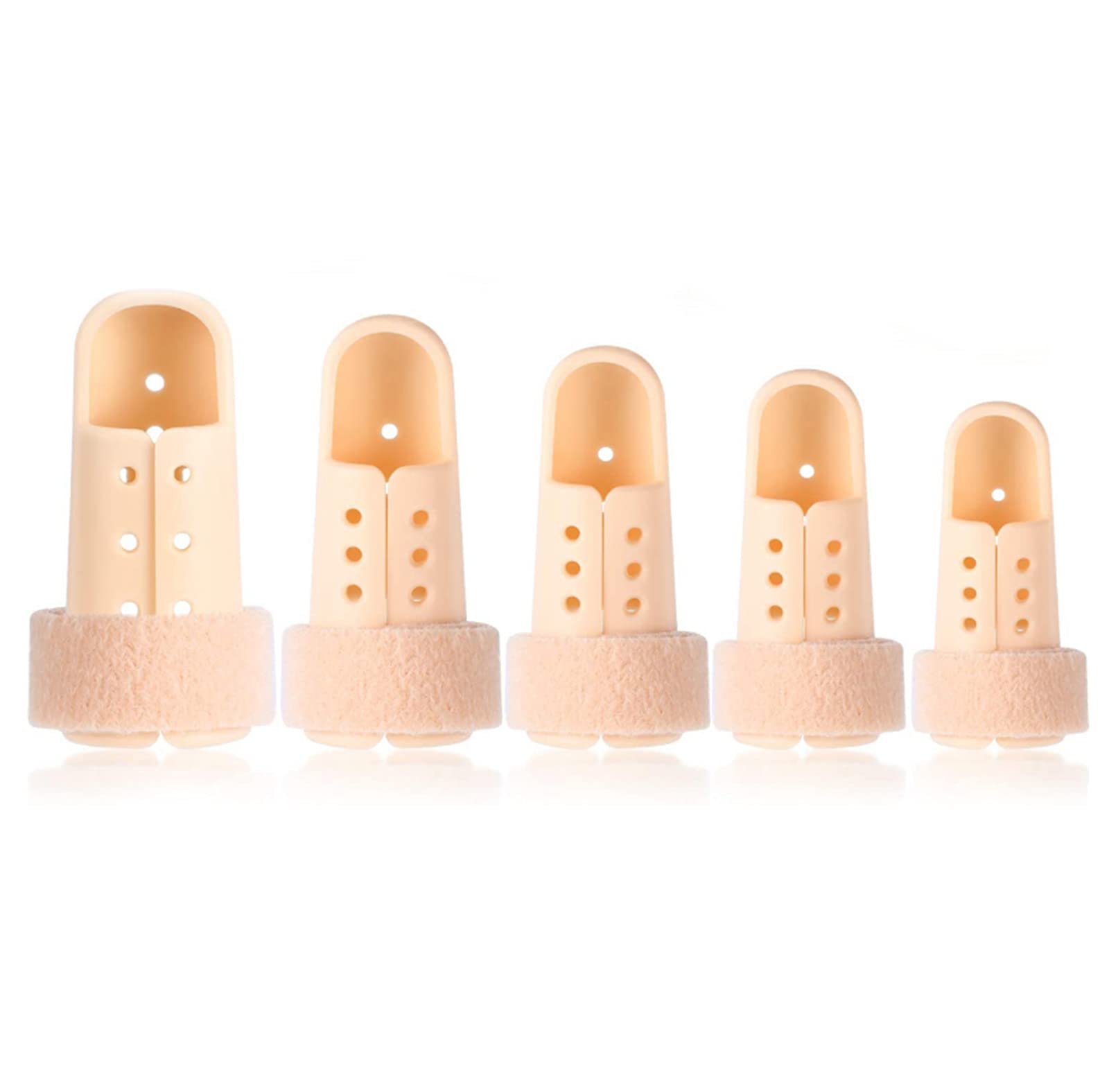 Finger Splint Kit, Adjustable Male And Female Fixed Basketball Finger Guard with Extensor Tendon Rupture, Hand Joint Dislocation Fixed Finger Splint Sheath, Suitable for Adults And Children (5 Sizes)