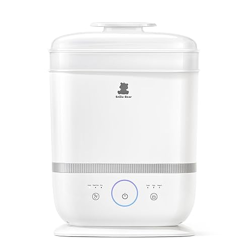 Snow Bear Esterilizador de biberones y secadora con pantalla táctil, esterilizador de botellas de vapor 6 en 1 para biberones, chupete, parte de