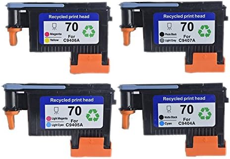 J2INK 4 Pack Remanufactured for 70 Printhead DESIGNJET Z2100 C9404A C9405A C9406A C9407A