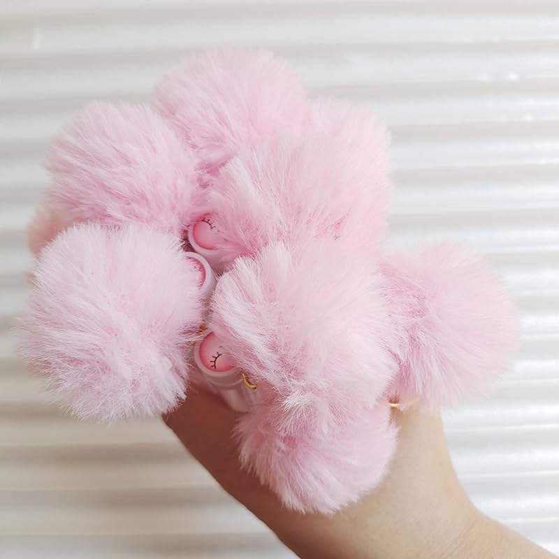 Miniatura 3 de Cepillo de cejas para pestañas con llavero de bola de pelo, varita de rímel, extensión de pestañas reutilizable, contenedor de micro peine