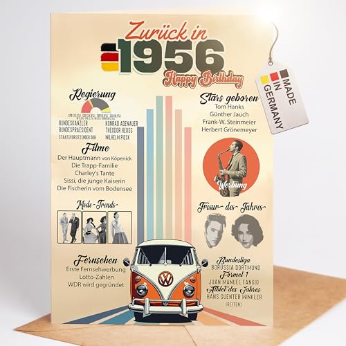 myDreamwork Besondere Geburtstagskarte 70 Inkl. Umschlag | 1956 Jahrgang Geschenk | Karte 70 Geburtstag Frau Geburtstagskarte 70 lustig | 70. Geburtstag Mann DIN A6