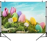 OUYIDA 7X5FT Easter Theme CP Pictorial Cloth Photography Background Computer-Printed Vinyl Backdrop