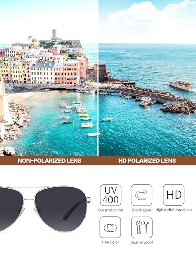 Image of BIRCEN Polarized Aviator Sunglasses Womens: Acetate Glasses UV Protection