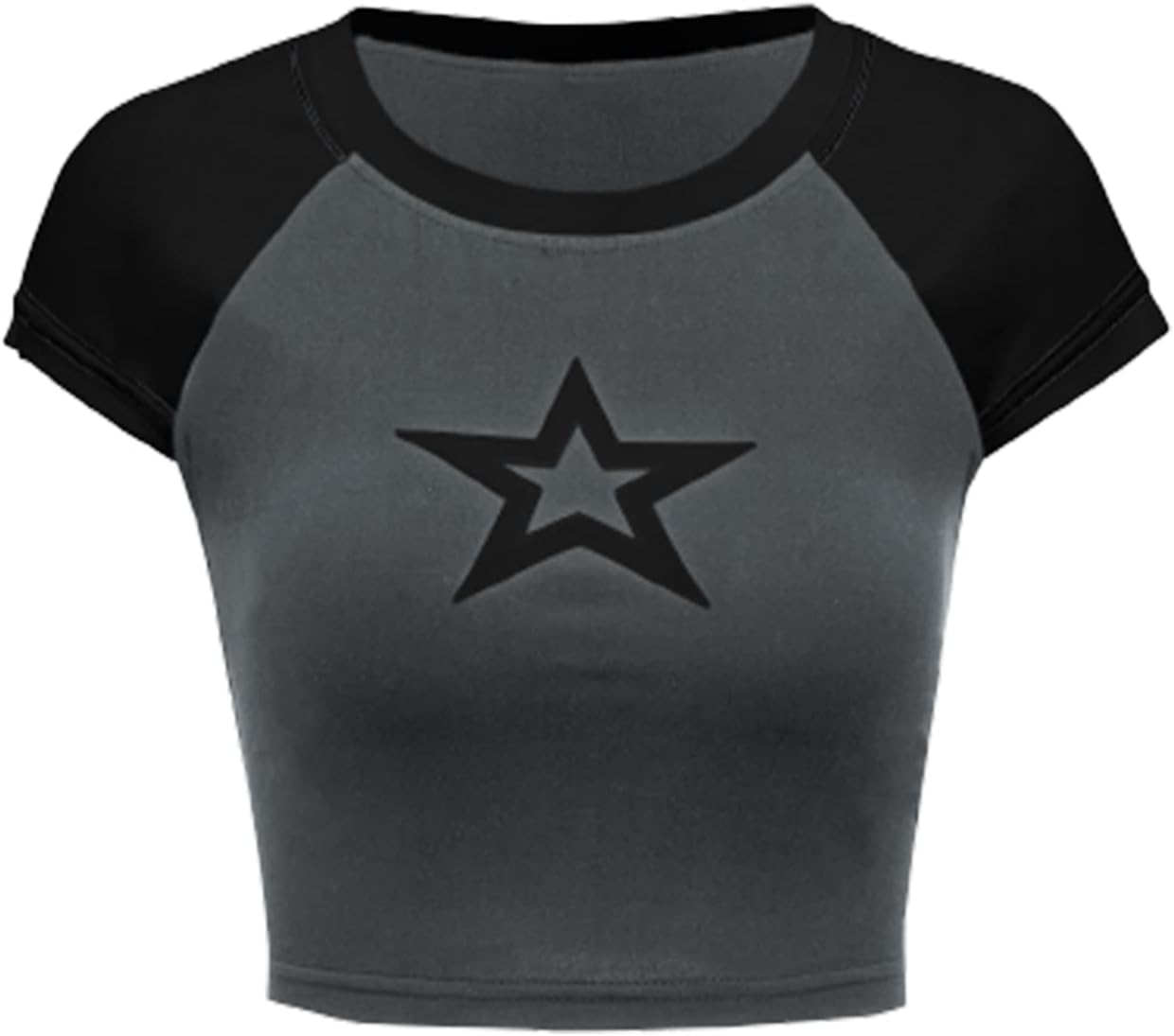 Verdusa Women's Letter Print Crop Tee - Raglan Sleeve Slim Fit T-Shirt, Casual Summer Top