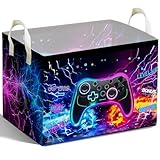 Gamer Console Storage Box, Foldable Waterproof Toy and Clothes Storage Box, Portable Fabric Storage Box for Nursery, Games Room, Gamer Decor Basket for Boys and Girls, Storage Boxes for Books, Gifts