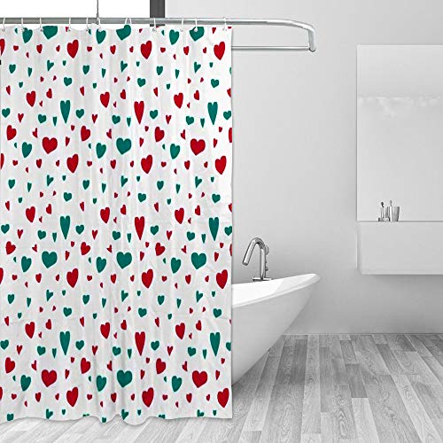 Rideau de douche polyester cœurs pour une salle d'eau colorée et sèche - 5