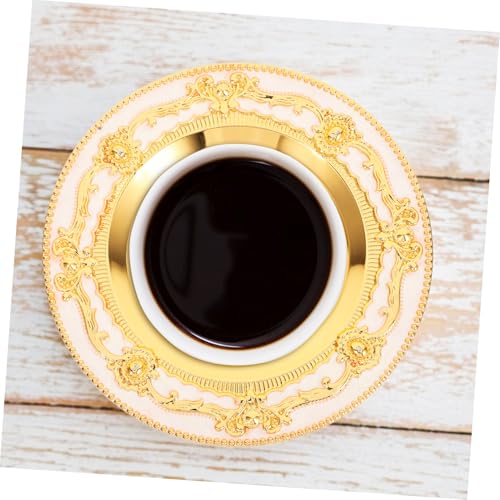 GLEAVI Bandeja De Almacenamiento De Posavasos De Té Tazón Bandeja De Te s Redondas Para Mesa De Centro s Metalicas Decorativas De Mesa De Café Retro Planchar - imagen 6