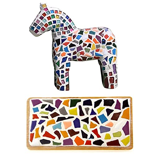 200G Ceramic Mosaic Tiles For Crafts,Irregular Stained Ceramic 0.2"X0.8" Porcelain Mosaic Tiles For Home Decoration (White) #TOP3