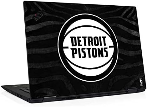Skinit Decal Laptop Skin Compatible with Thinkpad X1 Yoga (3rd Gen 2018) - Officially Licensed NBA Detroit Pistons Black Animal Print Design