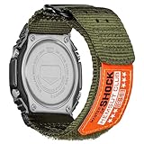 マジックテープ時計バンド for Casio Mens G-Shock GM-2100B,GD-100/110/120/350,GW-S5600/5600/B5600/M5600,16mmナイロンカシオリストバンド